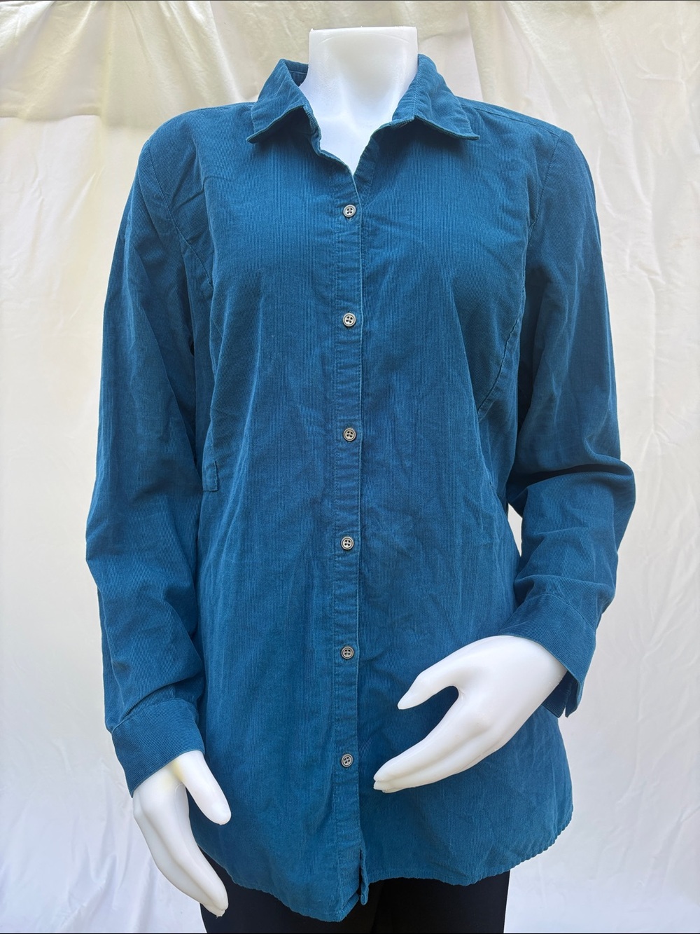 J. Jill Teal Corduroy Button-Front Shirt - Picture 12 of 14